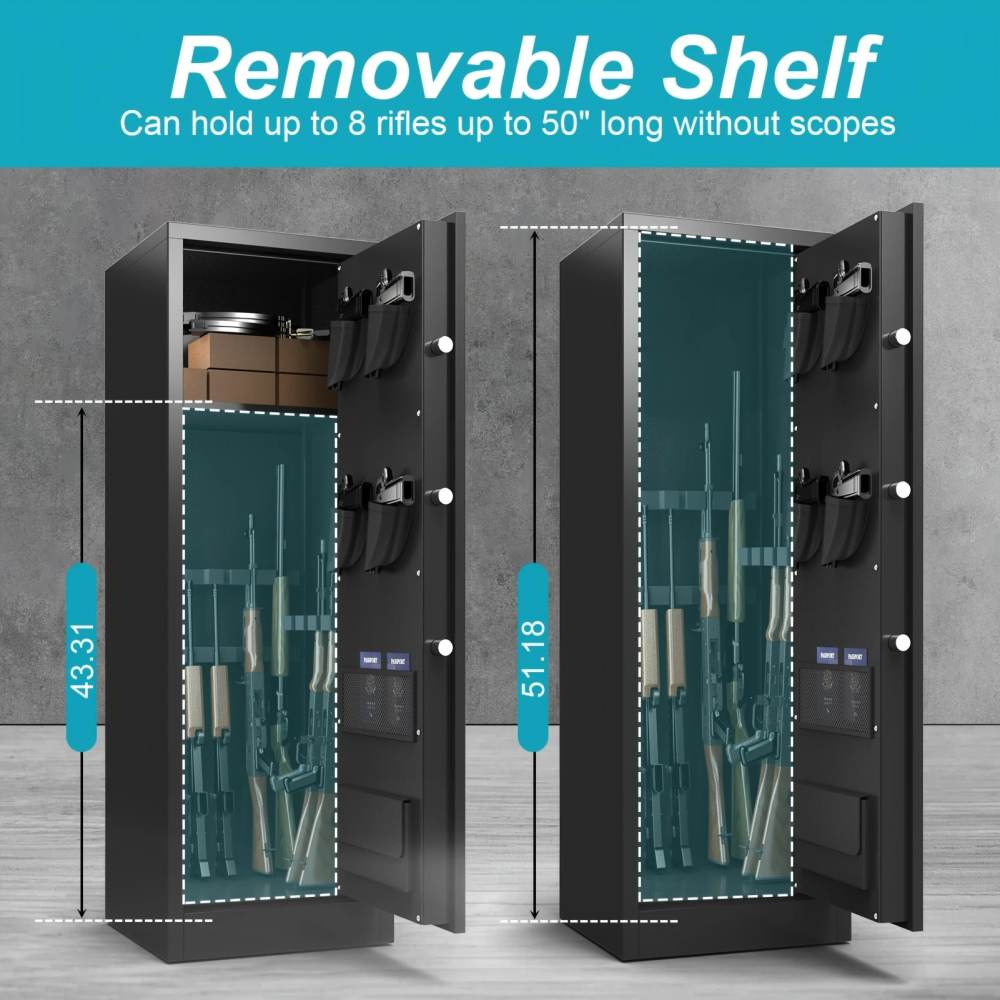Large Gun Safe w/Dual Entry + Anti-Drill/Pry Door + Alarm 51"x15"x18" G56-img-2