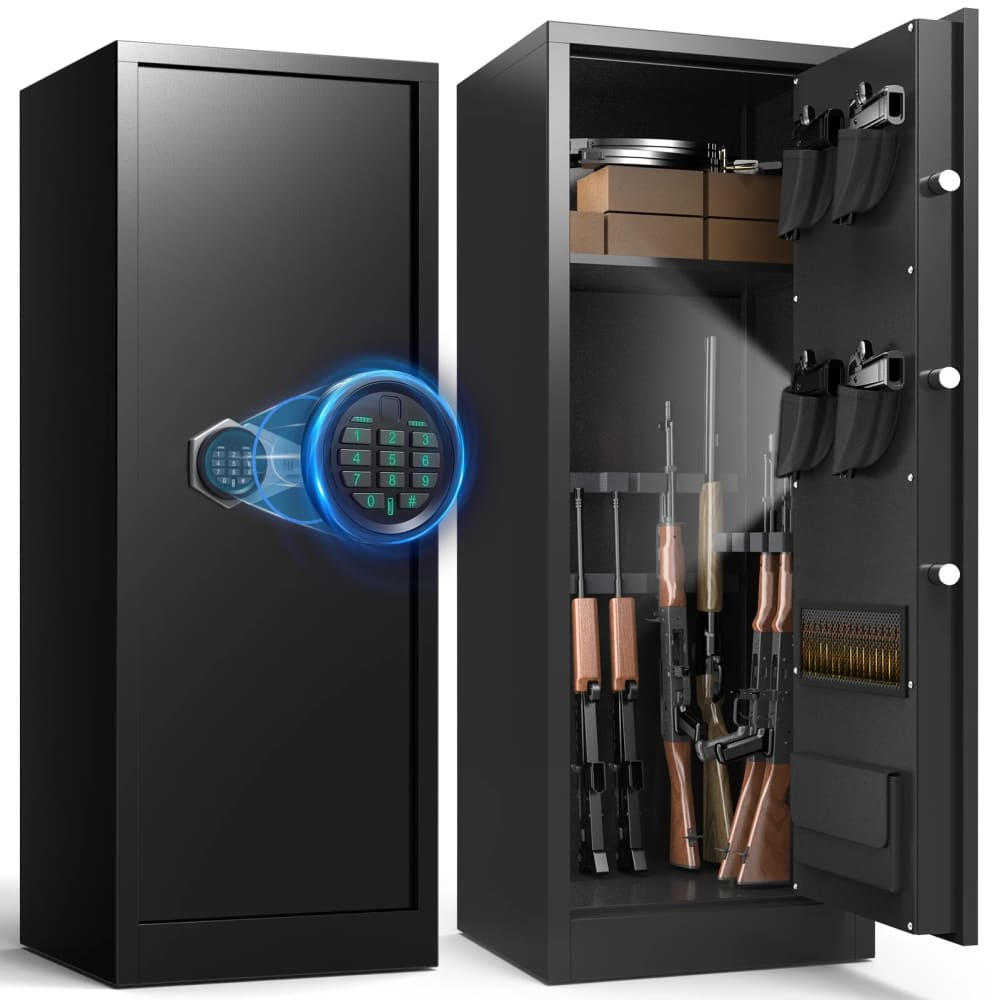Large Gun Safe w/Dual Entry + Anti-Drill/Pry Door + Alarm 51"x15"x18" G56-img-0