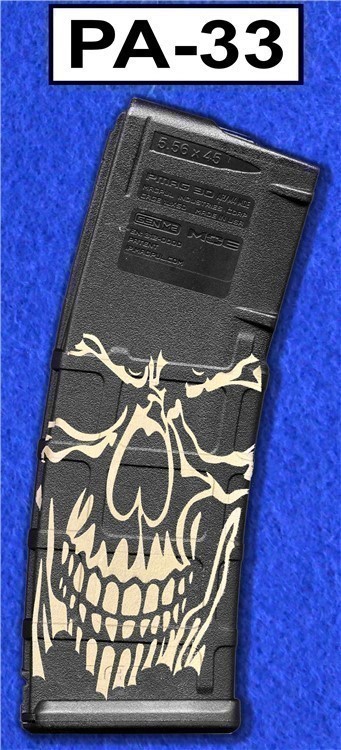 LASER ENGRAVED PMAG 30 GEN M2 - SKULL FACE - NO CC FEE - SHIPPING TO CA-img-0