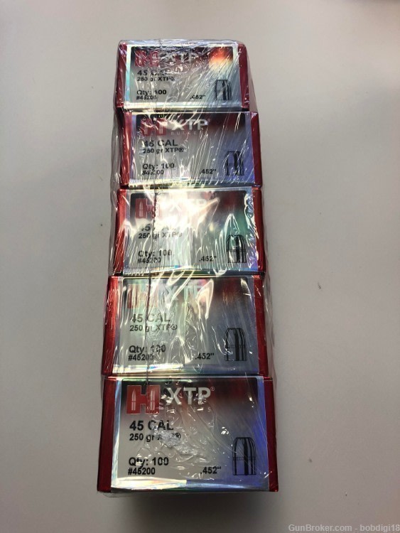 Hornady, XTP, 45 Cal, 500 Count, 250 Grain 45200 NO CC FEES  Projectiles-img-1