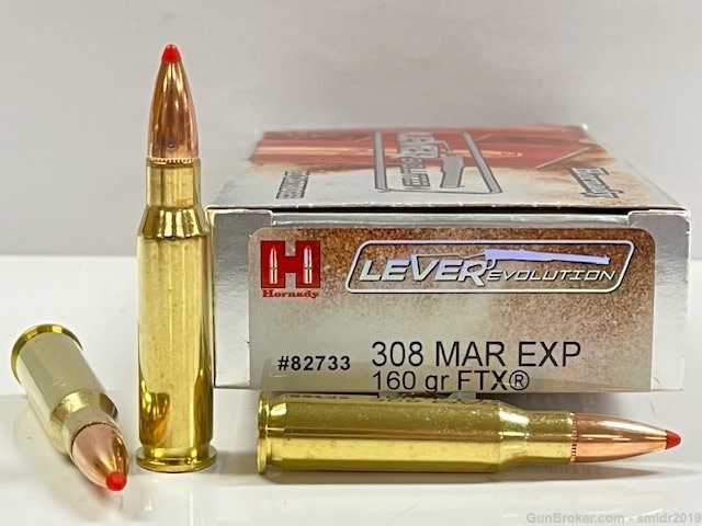 Hornady Leverevolution 308 Marlin Exp 160gr FTX 20 Rounds New!-img-0