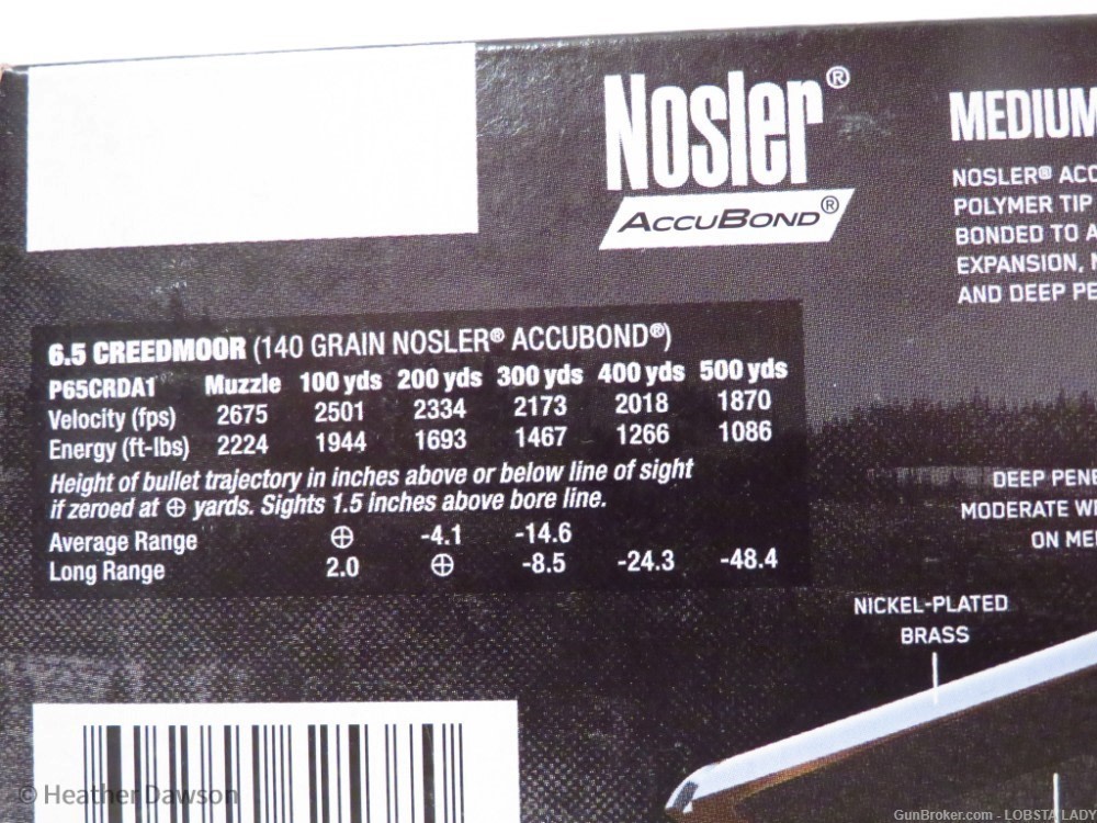 FEDERAL NOSLER ACCUBOND 6.5 Creedmoor 140 gr. 2675 FPS ammo P65CRDA1-img-1