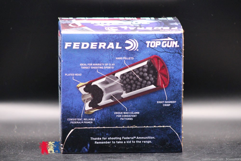 12 GA Federal Red White & Blue Shells TOP GUN No.8 2¾" Special Edition 100 -img-4