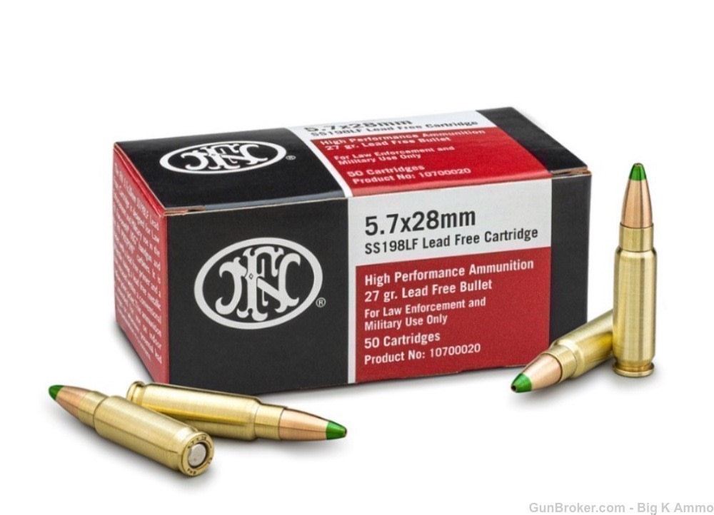 5.7 x 28mm  5.7x28mm AP 5.7x28 law enforcement 100 rounds SHIPS FAST-img-2