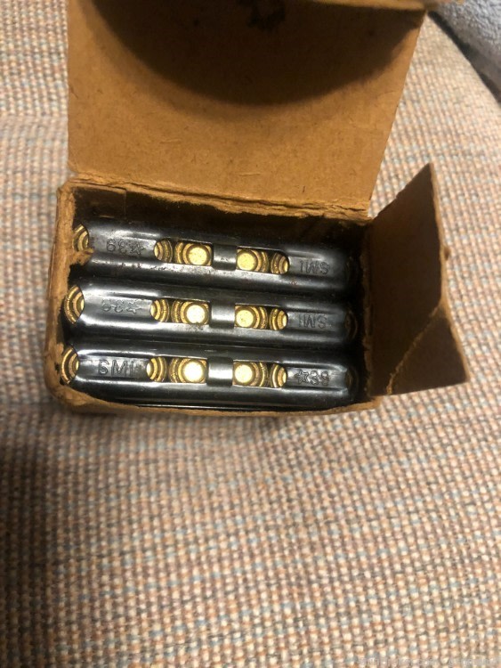 Vintage 7.35X51 CARCANO ITALIAN AMMUNITION 1939 box of 18-img-1