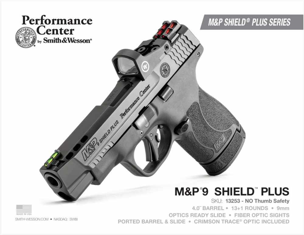 S&W Performance Center M&P9 Shield Plus 9mm 4" Ported w/ CT Red Dot - 13253-img-7