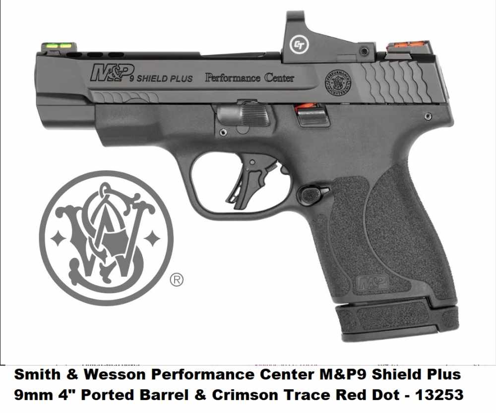 S&W Performance Center M&P9 Shield Plus 9mm 4" Ported w/ CT Red Dot - 13253-img-0