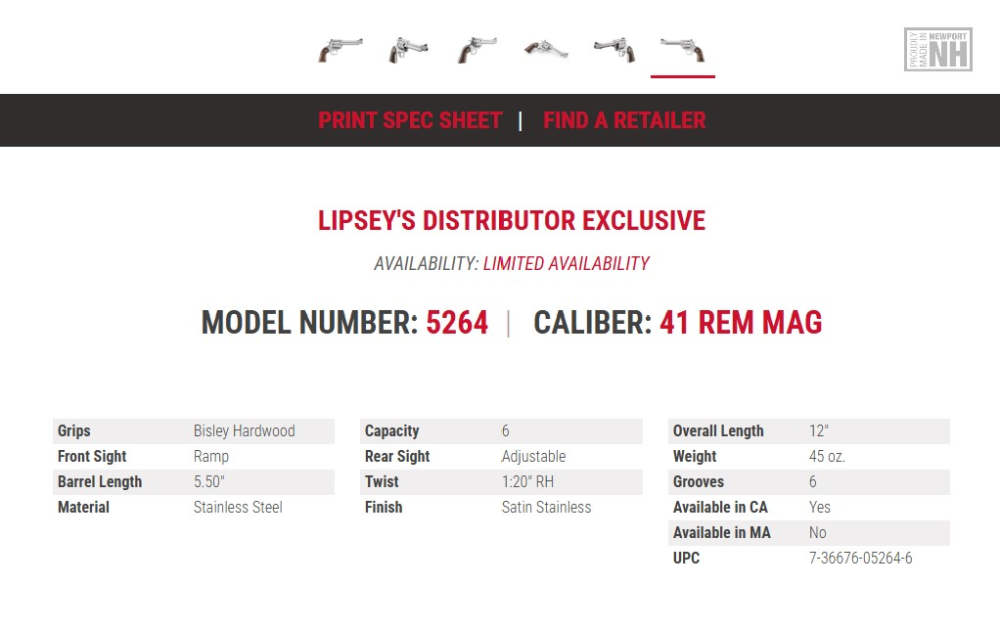 Ruger Bisley flat top stainless 41 mag - Lipsey's exclusive model 05264-img-6