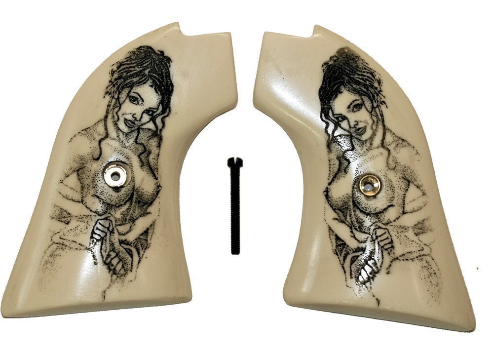 Heritage Rough Rider .22 Revolver Ivory-Like Grips With Naked Lady-img-0