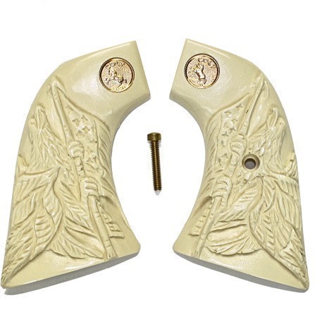 Colt SAA Grips With Eagle & Flag & Medallions-img-0