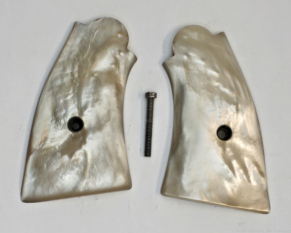 Smith & Wesson K & L Frame Real Mother of Pearl Grips, Aged-img-0