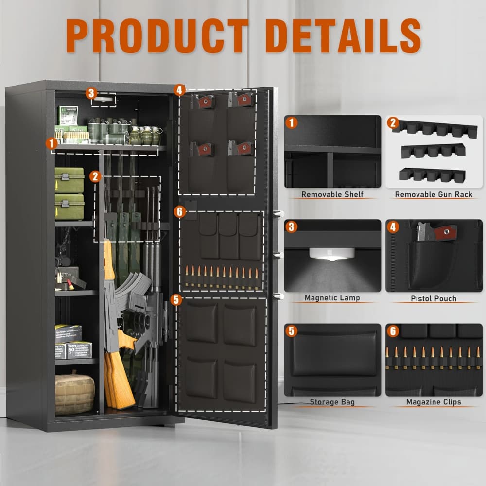 Extra Large Gun Safe Vault Style w/Backlit Keypad+Key Entry 52"x18"x23"G59-img-2