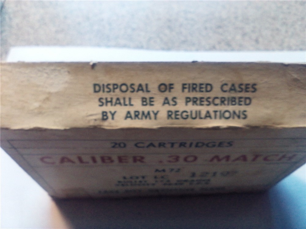 Vintage M2 30 caliber ball ammo & Match 1963 LC Ord.-img-2
