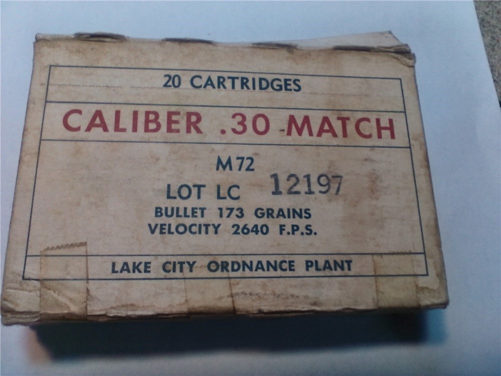 Vintage M2 30 caliber ball ammo & Match 1963 LC Ord.-img-1