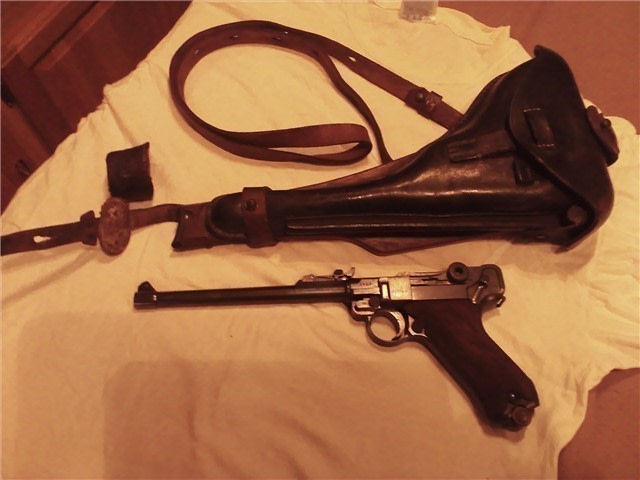1914 dated DWM Artillery-WW2 German Luger-9mm w/drum mag32 shot-img-0