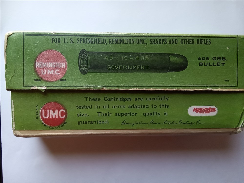 VINTAGE REMINGTON-UMC 45-70 BLACK POWDER 405 GR. AMMO-img-0