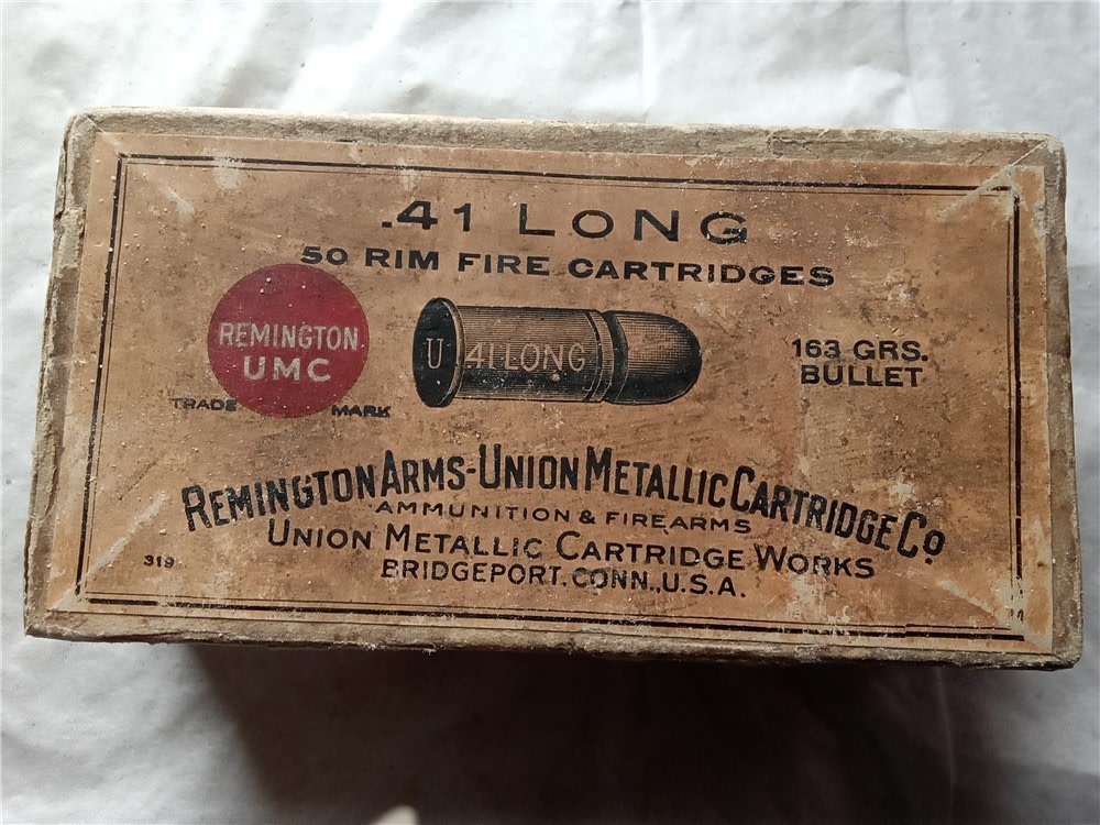 RARE-VINTAGE FULL BOX OF UMC 41 LONG RIM FIRE AMMO-BLACK POWDER-img-0