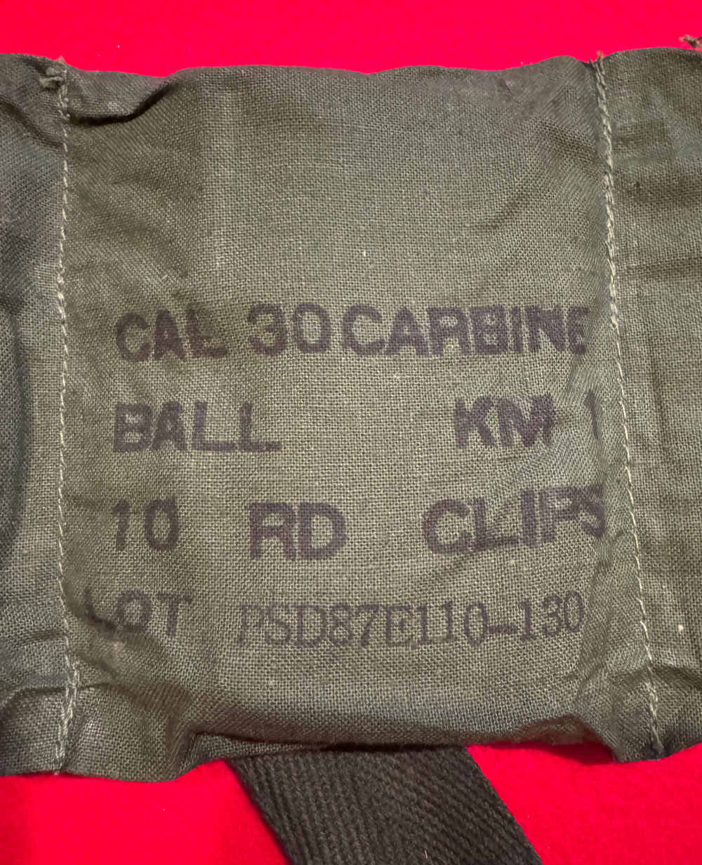Full 120rd Bandolier South Korean Military 30 Carbine 110gr FMJ Rifle Ammo-img-3