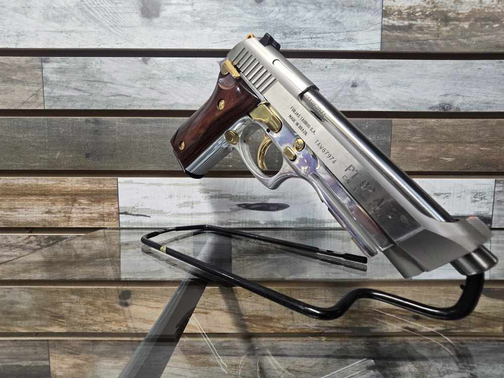 Taurus PT 92 AFS – Stainless Steel with Gold Accents (9mm)-img-3