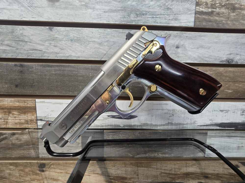 Taurus PT 92 AFS – Stainless Steel with Gold Accents (9mm)-img-0
