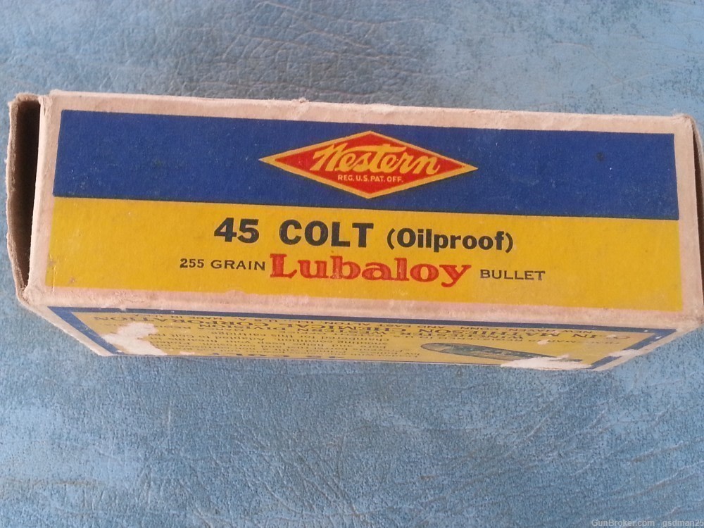 Collectable Winchester-Western 45 Colt Antique box of 50-img-4