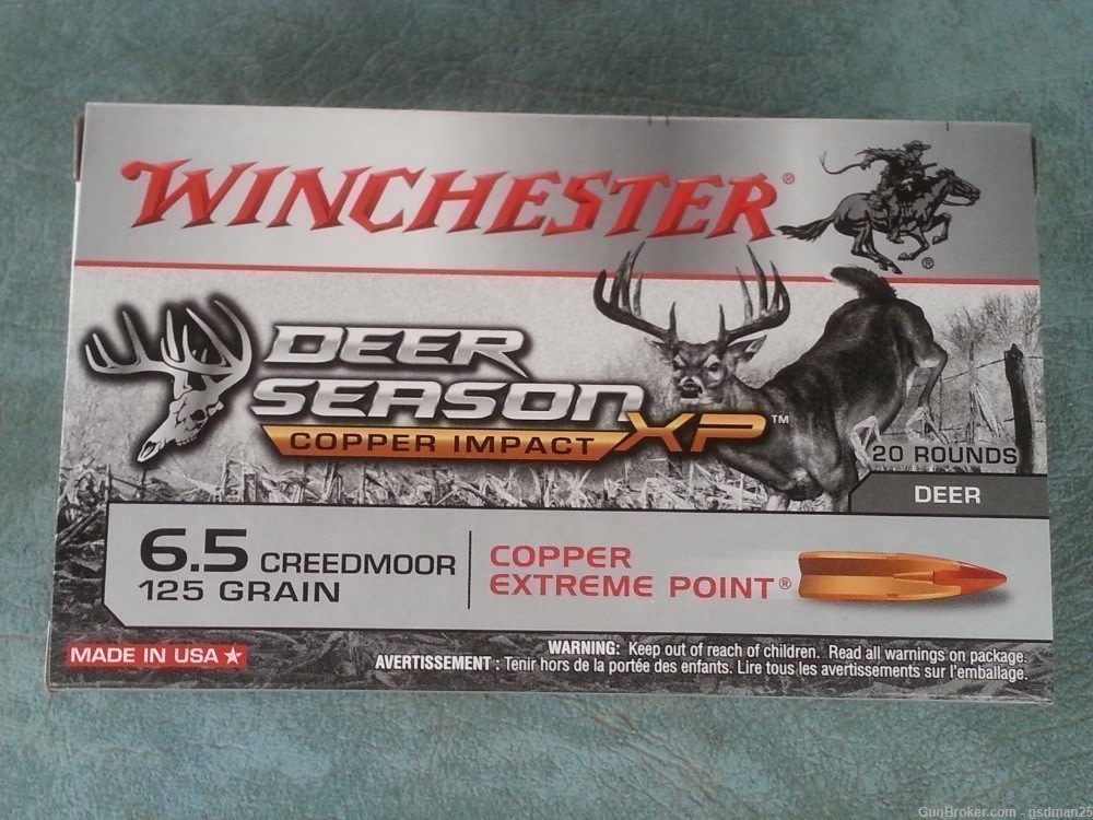 Winchester Deer Season XP 6.5 Creedmoor 125 gr. CopperExtreme Point ammo-img-1