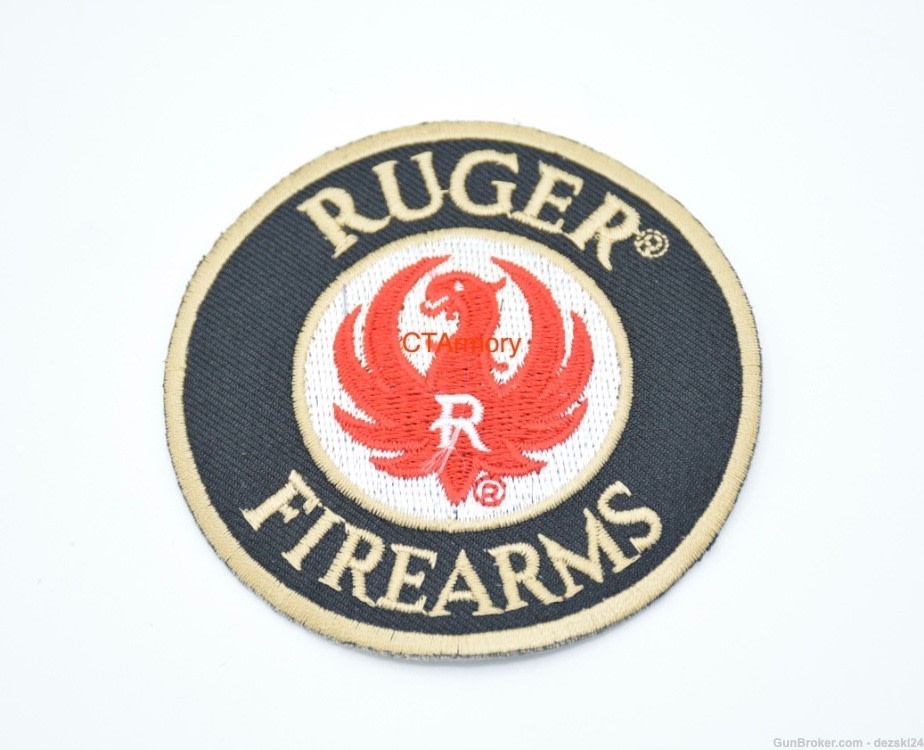 RUGER FIREARMS CIRCLE LOGO PATCH 5.7 LCP LCR IRON ON/PLASTIC TYPE BACKING-img-0