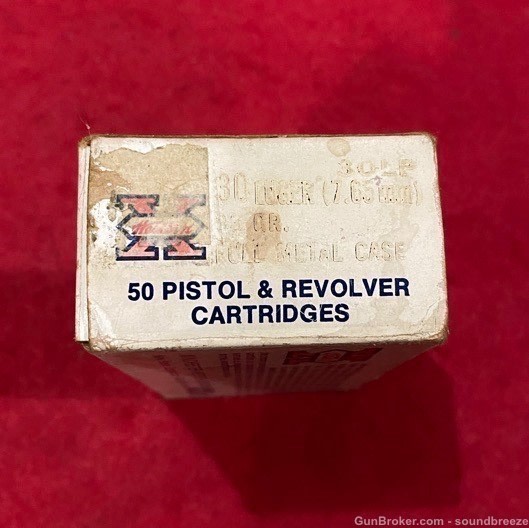 Vintage 1975 Full Box of Winchester Western Super-X .30 Luger Ammunition-img-7