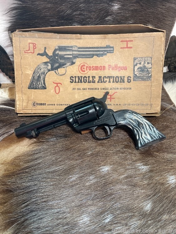 Air Pistol Crosman Pellgan Single Six 6 Used -img-0