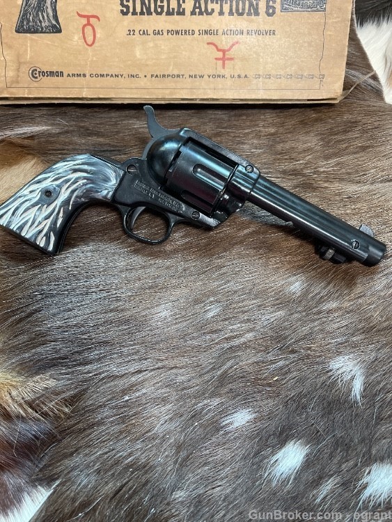 Air Pistol Crosman Pellgan Single Six 6 Used -img-3