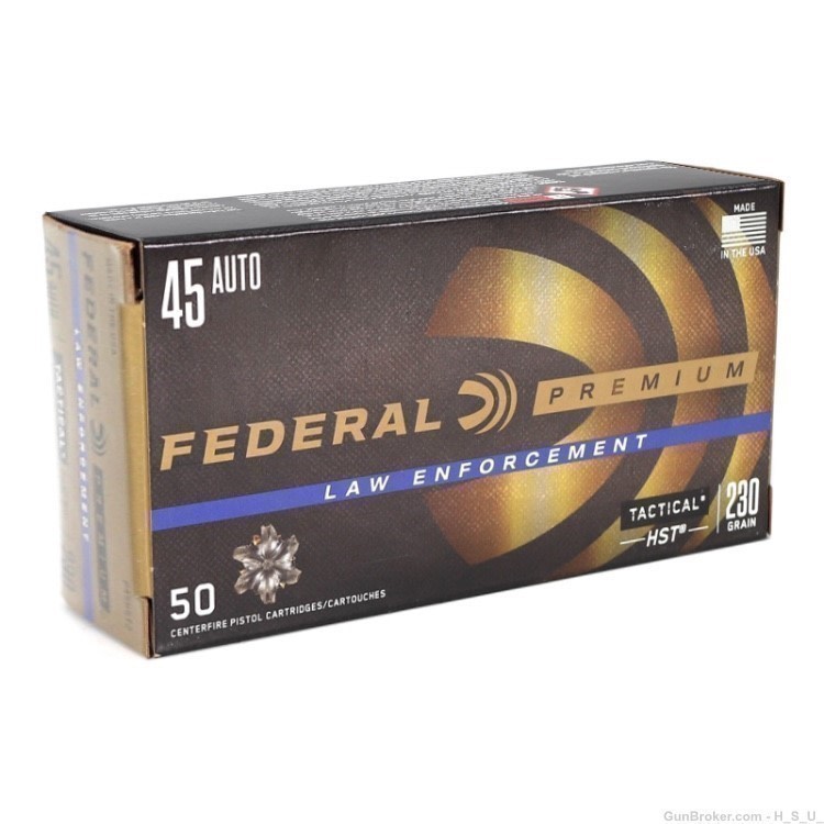 500 RDS FEDERAL PREMIUM LE HST .45 Auto ammo 45 acp 230grain JHP CHEAP! -img-0