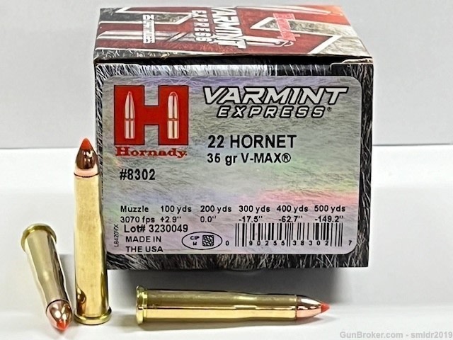 125 Rds Hornady Varmint Express 22 Hornet 35gr V-Max Factory New Production-img-1