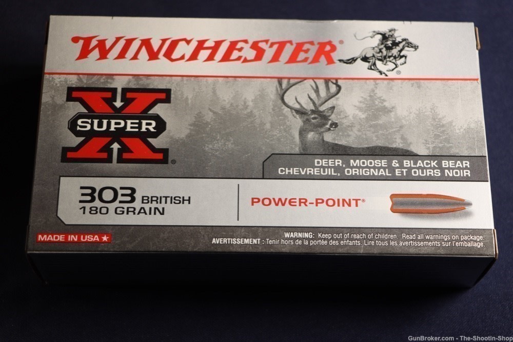 Winchester Power Point 303 BRITISH Rifle Ammunition 200RD Ammo Case 180GR-img-2
