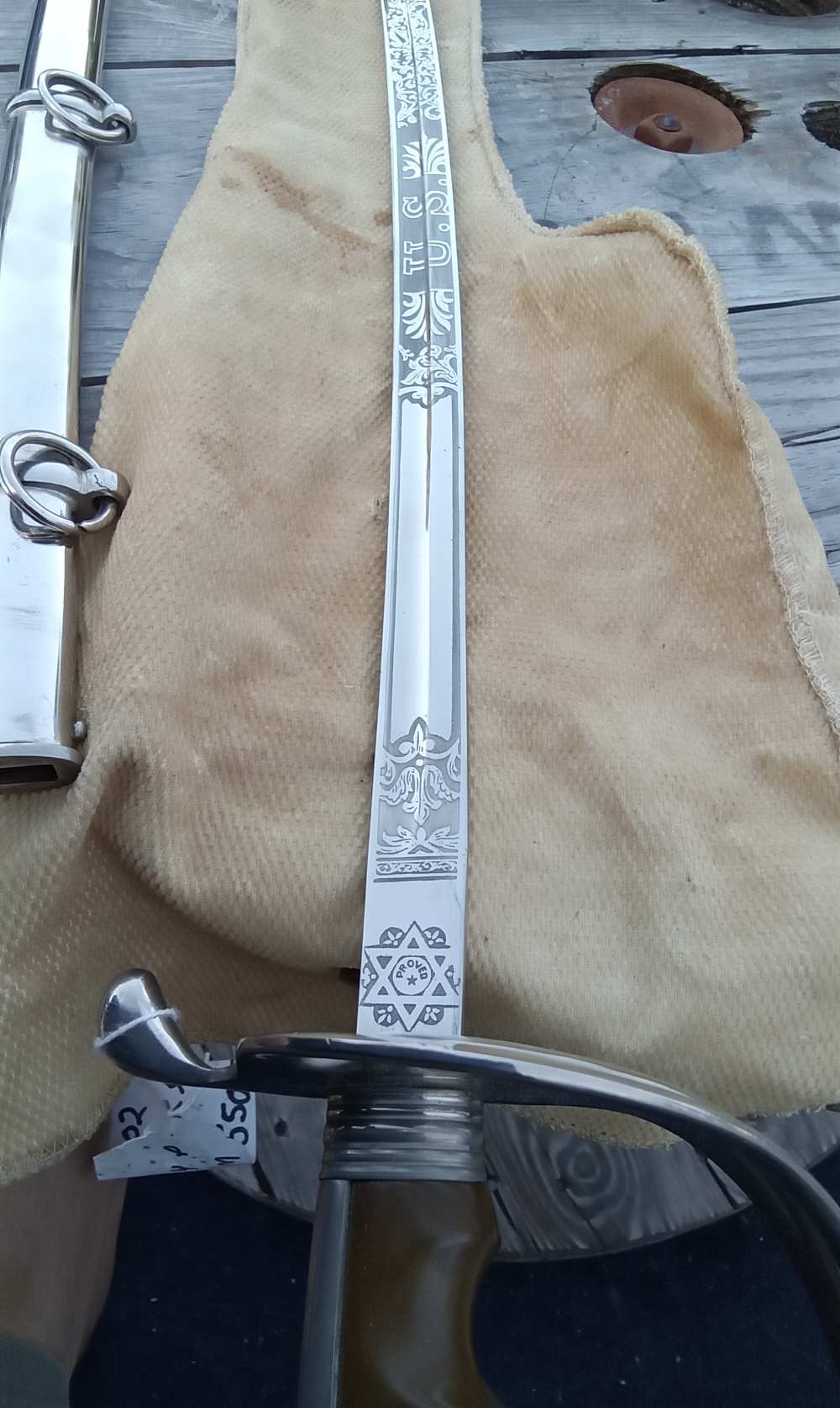 Vintage 1902 US Dress sword w/ belt /shoulder strap & hanger-mint-img-9