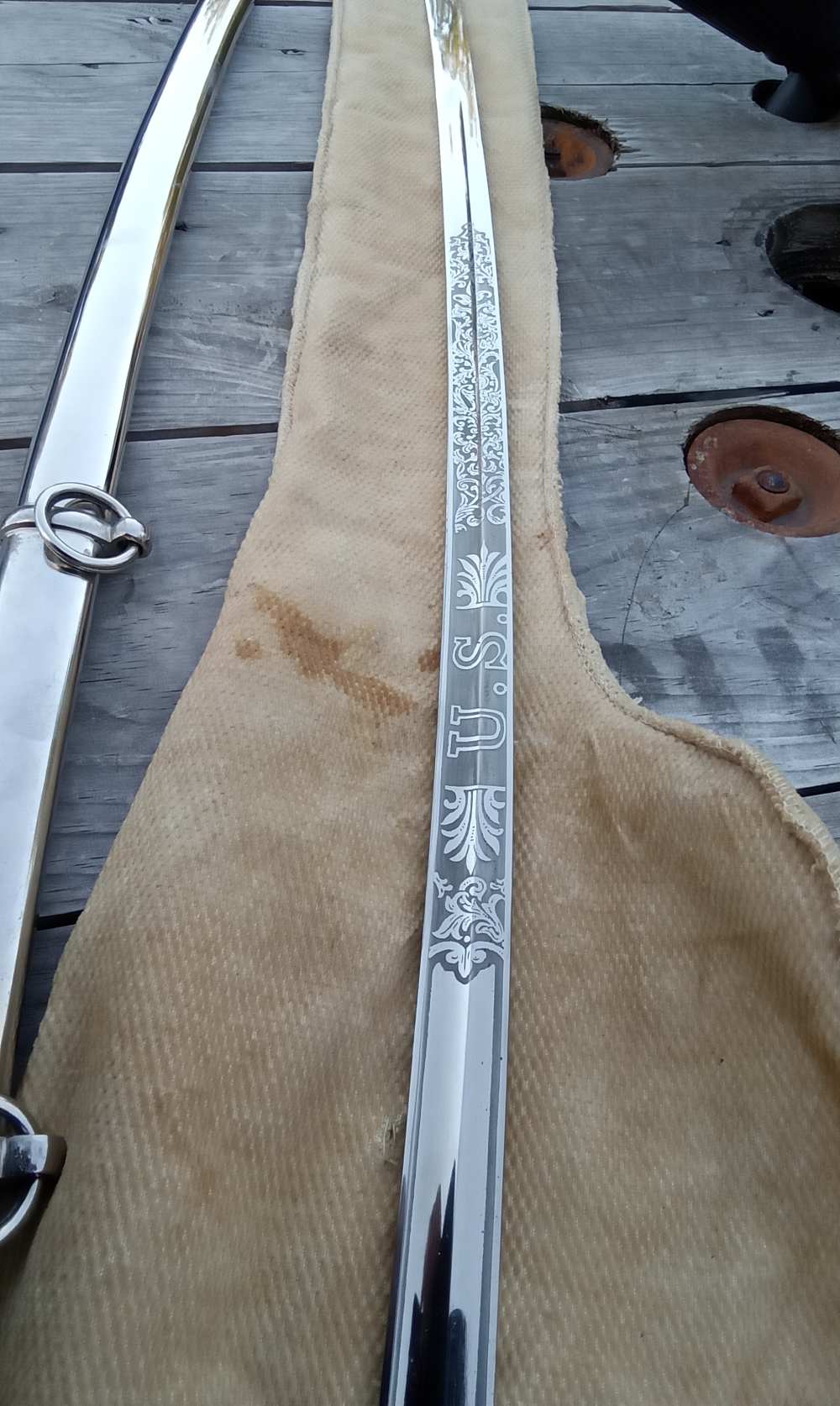 Vintage 1902 US Dress sword w/ belt /shoulder strap & hanger-mint-img-15