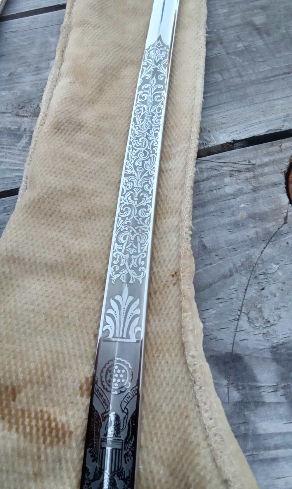 Vintage 1902 US Dress sword w/ belt /shoulder strap & hanger-mint-img-10