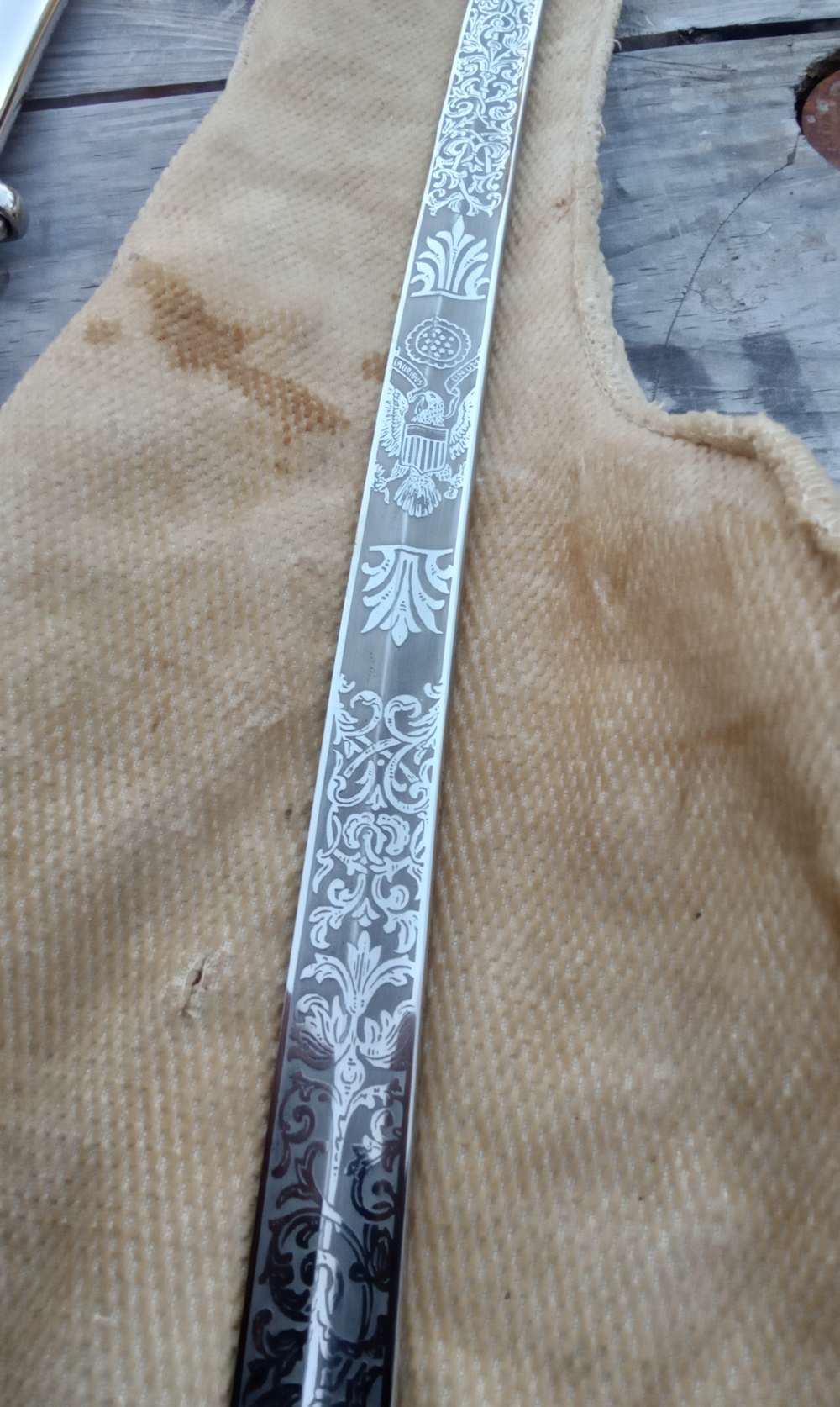 Vintage 1902 US Dress sword w/ belt /shoulder strap & hanger-mint-img-13