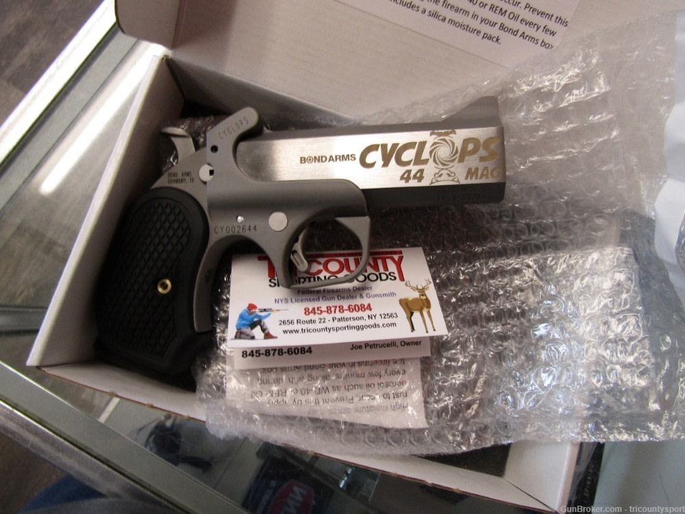 Bond Arms BACY Cyclops Big Bore 44 Mag 1rd, 4.25" Matte Stainless Steel -img-3