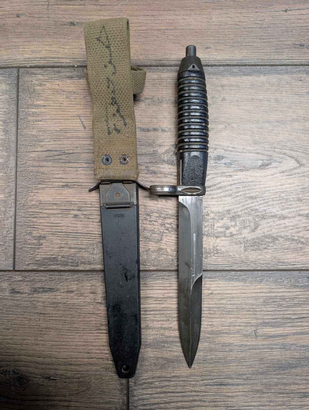 German G3 Bayonet with Scabbard 12 Groove Original Surplus -img-2