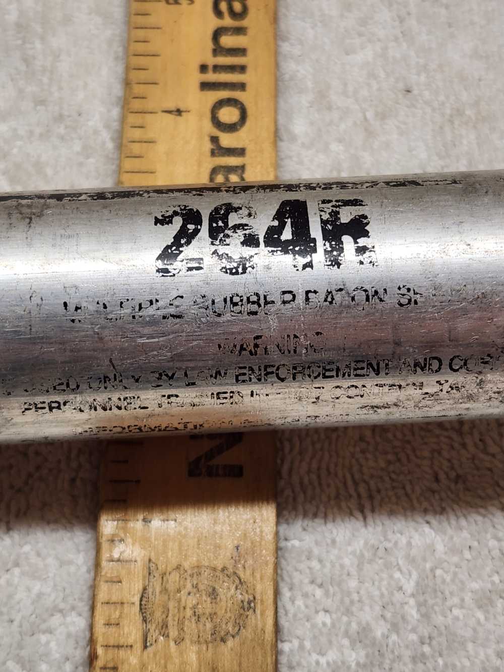 37mm 264R Rubber Baton Round Inert Fired Case Reassembled Riot Control Less-img-3