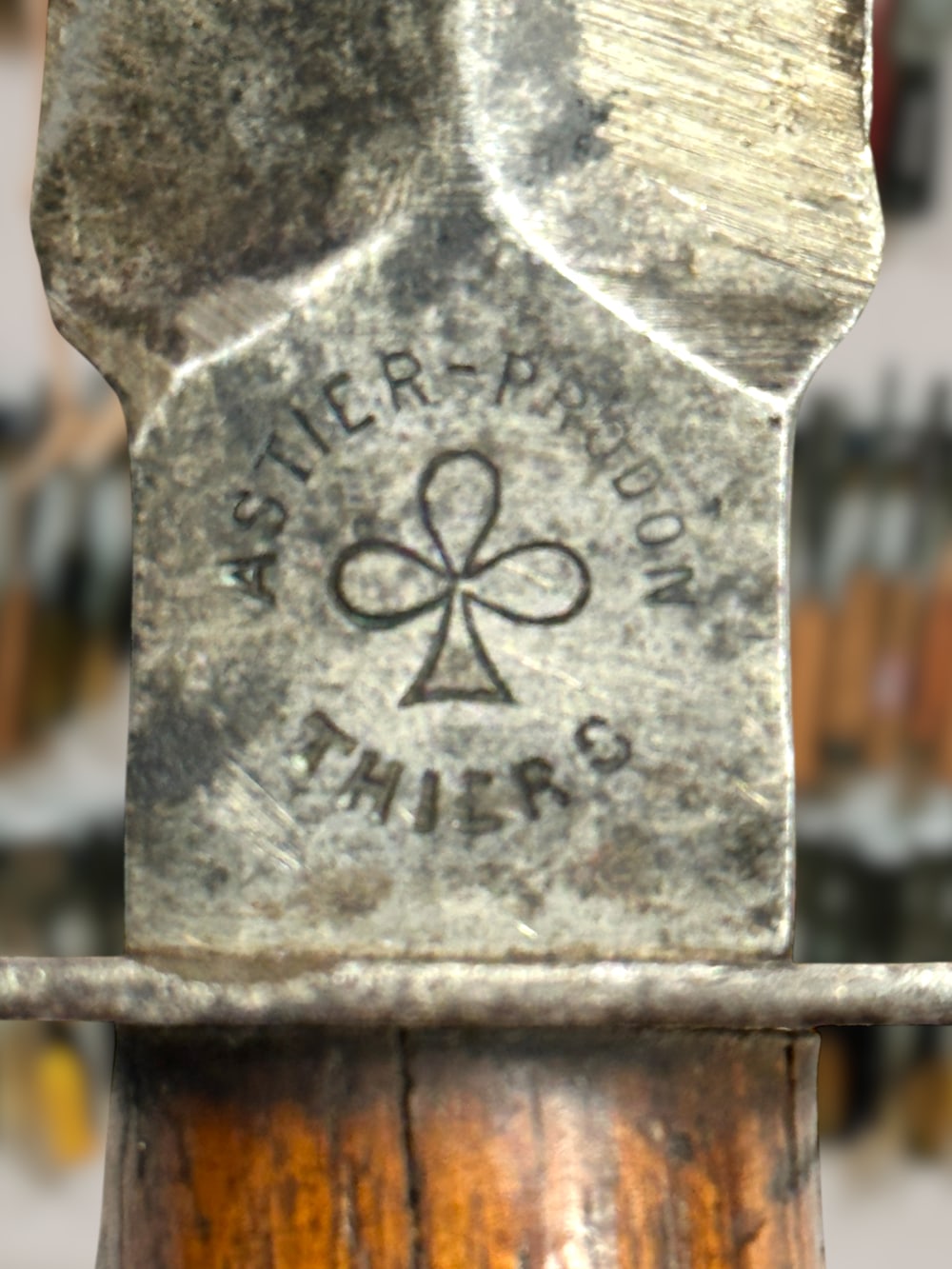 WWI French Astier-Prodon M1916 Fighting Knife Thiers Clover Mark Dagger-img-6