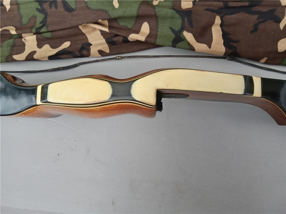Wing Chaparrel 43# wooden recurve bow, deerskin quiver, 24 hunting arrows-img-16