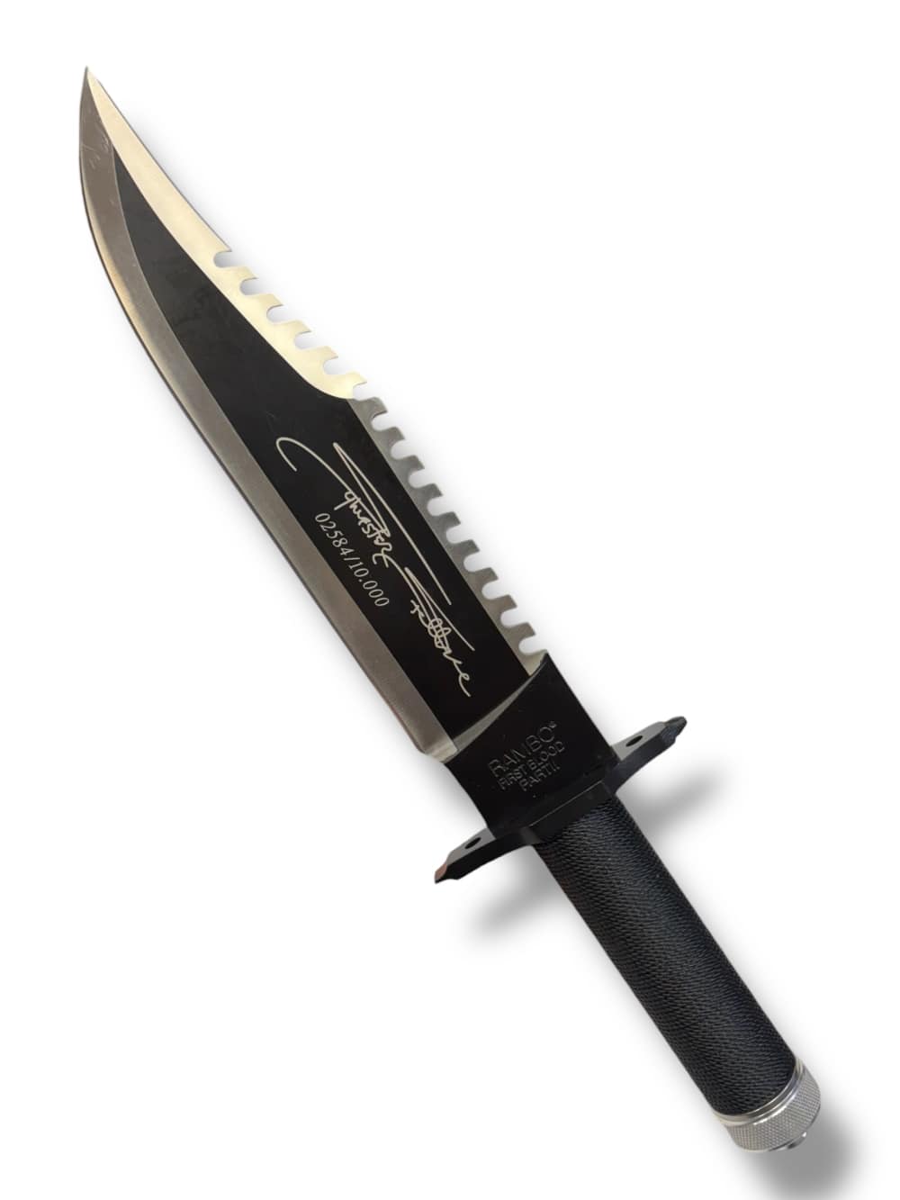 Signed Rambo First Blood Part II Fixed Blade Knife w/ Sheath & Box-img-2