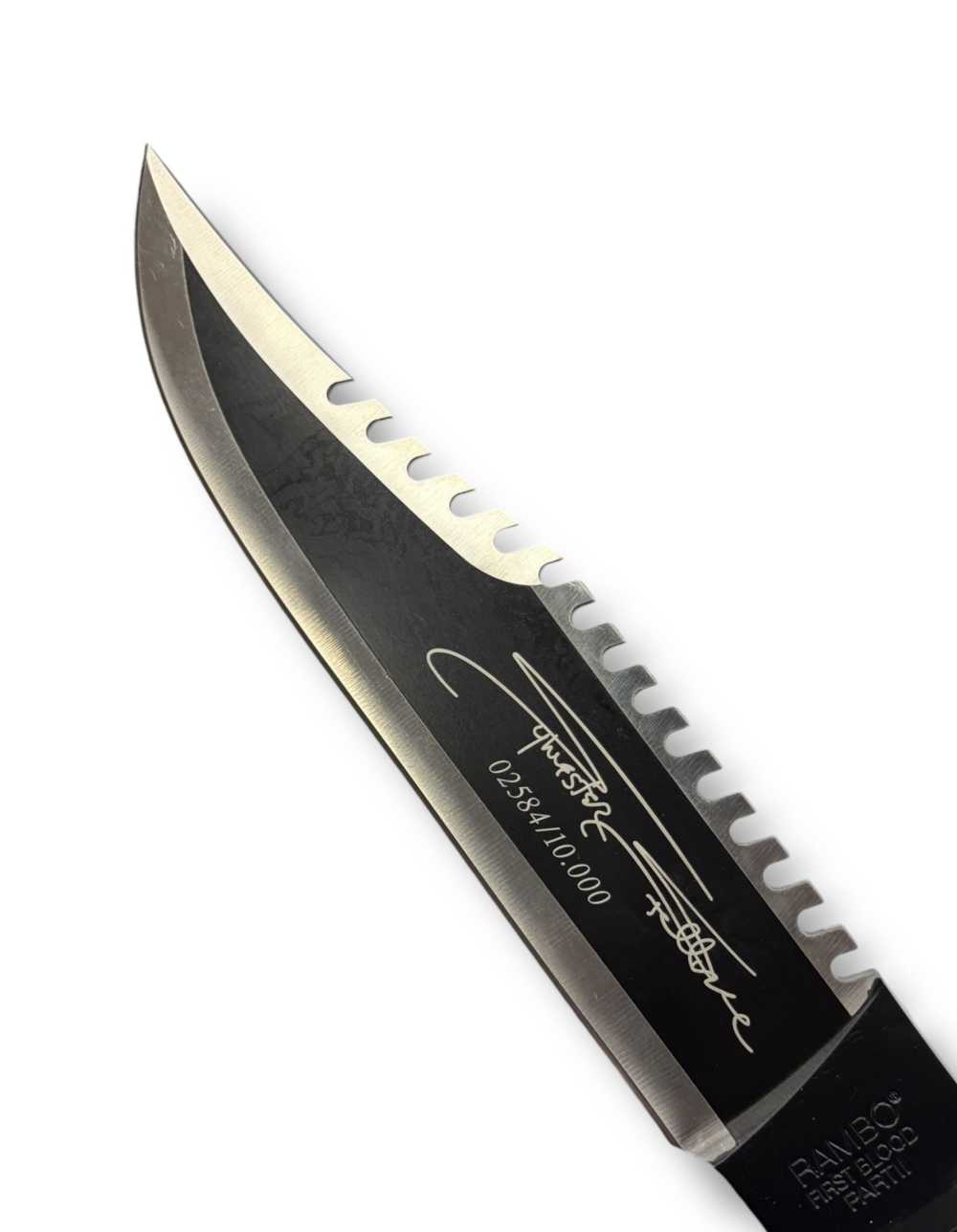 Signed Rambo First Blood Part II Fixed Blade Knife w/ Sheath & Box-img-3