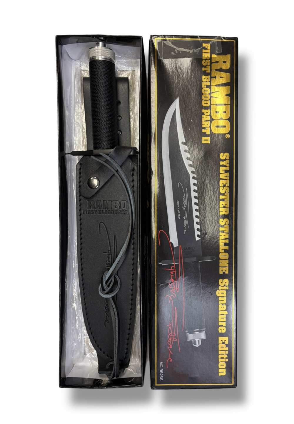 Signed Rambo First Blood Part II Fixed Blade Knife w/ Sheath & Box-img-0
