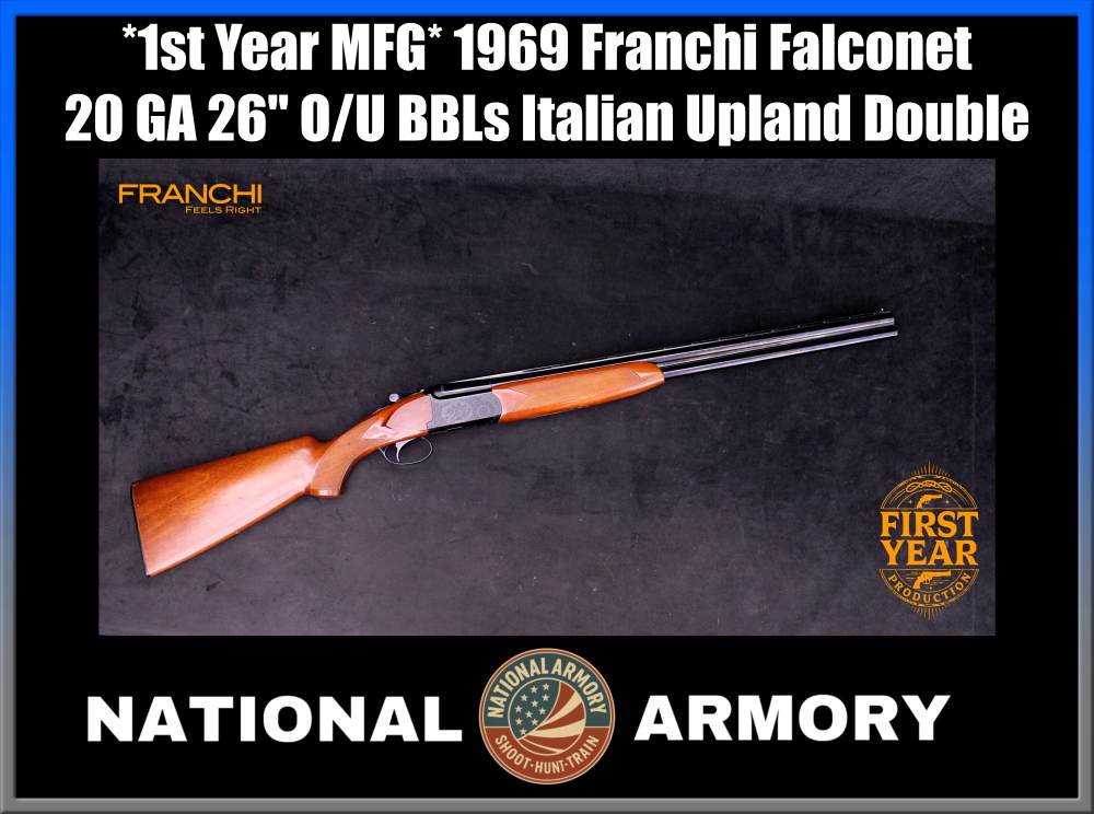 *1st Year* 1969 Franchi Falconet 20 GA 26" O/U 3" Italian Upland Double-img-0
