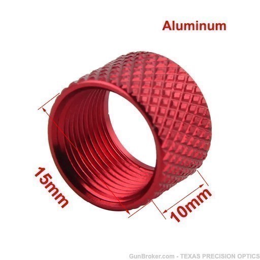 Glock 9mm 1/2X28 Thread Protector, Aluminum 6061 T6 Red with Steel Washer-img-1