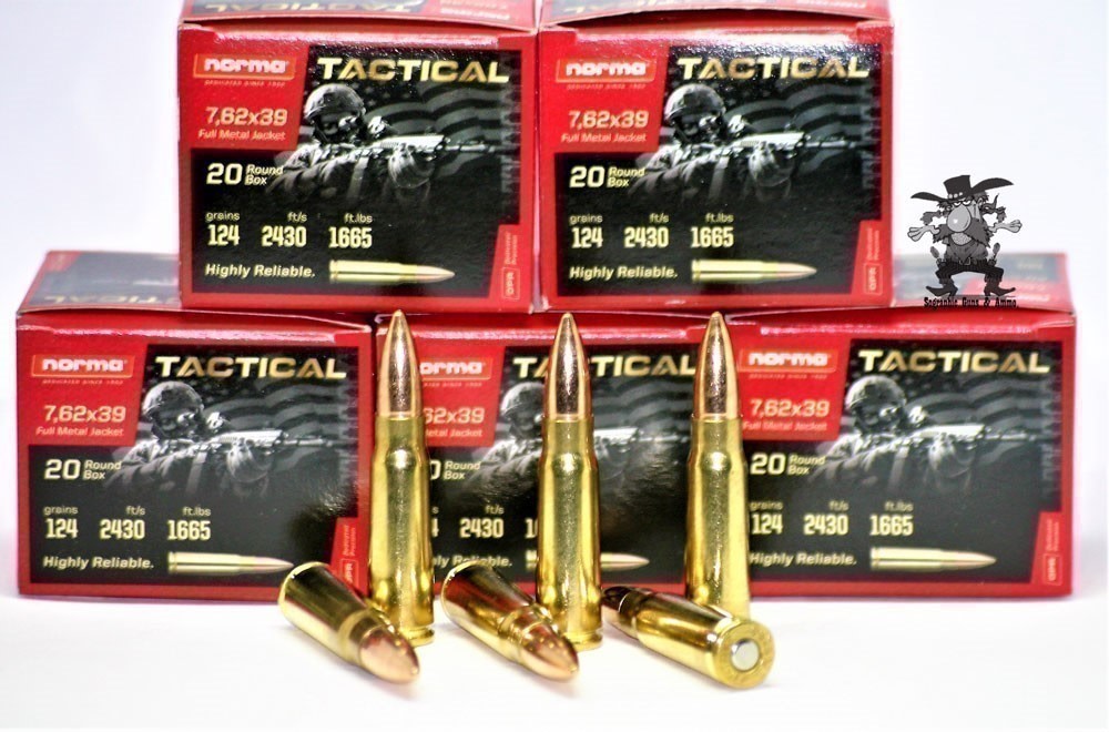 7.62x39 Brass NORMA Tactical BRASS 762x39 124 gr FMJ FRESH AK47/SKS 100 RD-img-0
