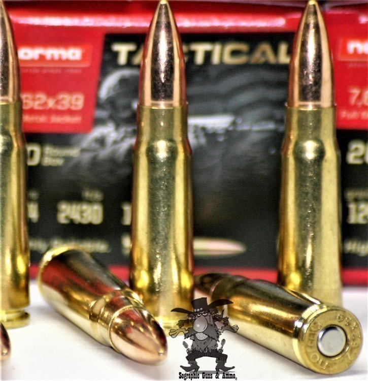 7.62x39 Brass NORMA Tactical BRASS 762x39 124 gr FMJ FRESH AK47/SKS 100 RD-img-3