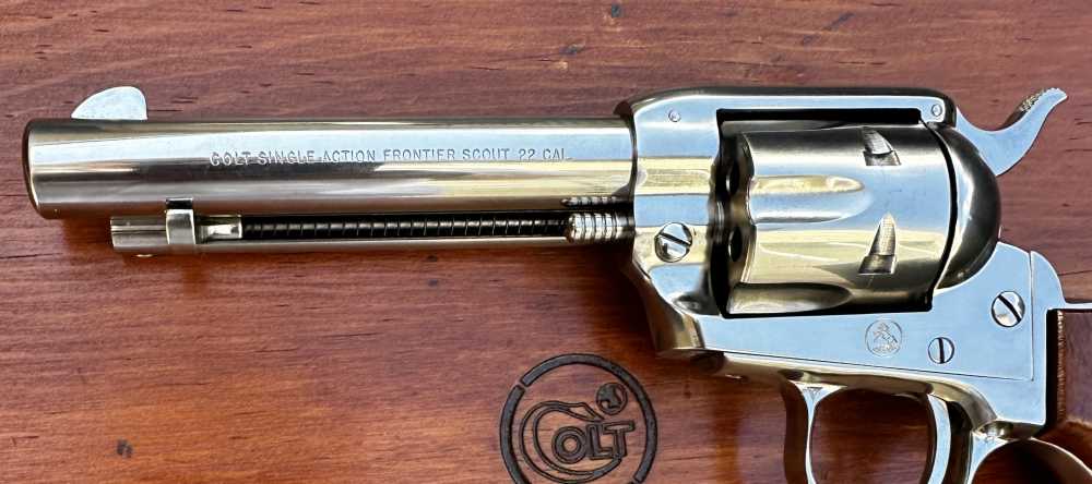 Colt Single Action Frontier Scout 4 3/4” Nickel .22LR, 1965, C&R, CA OK-img-6